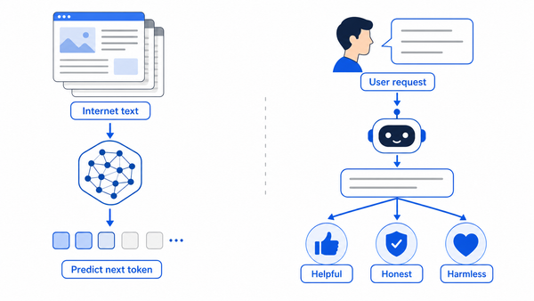 Two different goals: predicting internet text and serving a user's intent