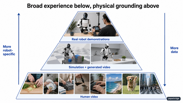 A pyramid connects broad human experience to scarce robot demonstrations